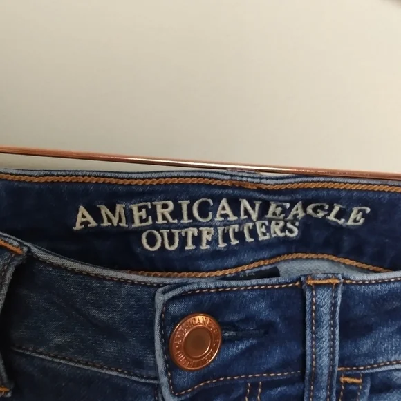 American Eagle Mid Rise Medium Wash Jeggings Size 00 Short - Picture 7 of 10